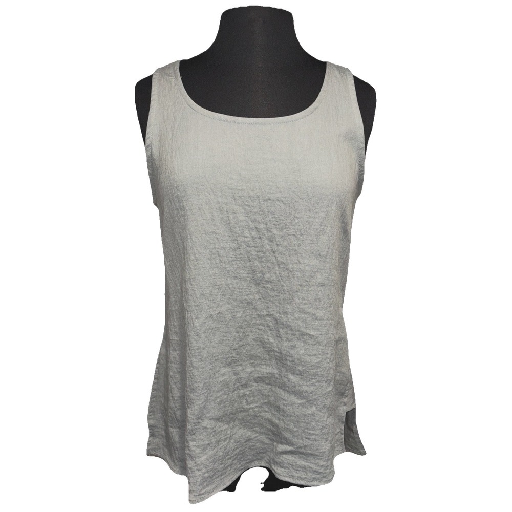 NWT Mitzi Collection Laundered Twill Long Tank Silver Gray Size Large USA Made